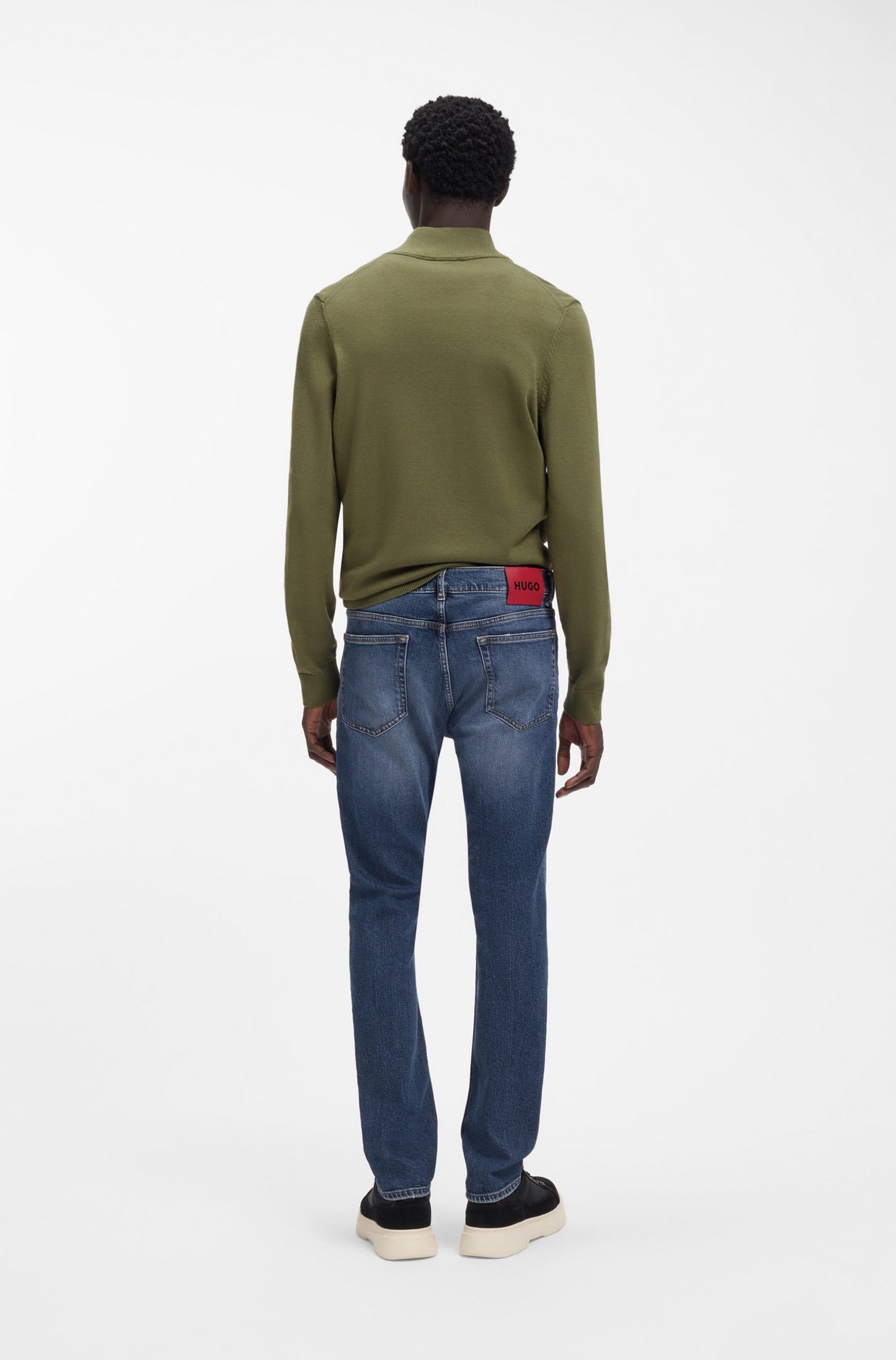 Jean en denim stretch bleu foncé confortable 708