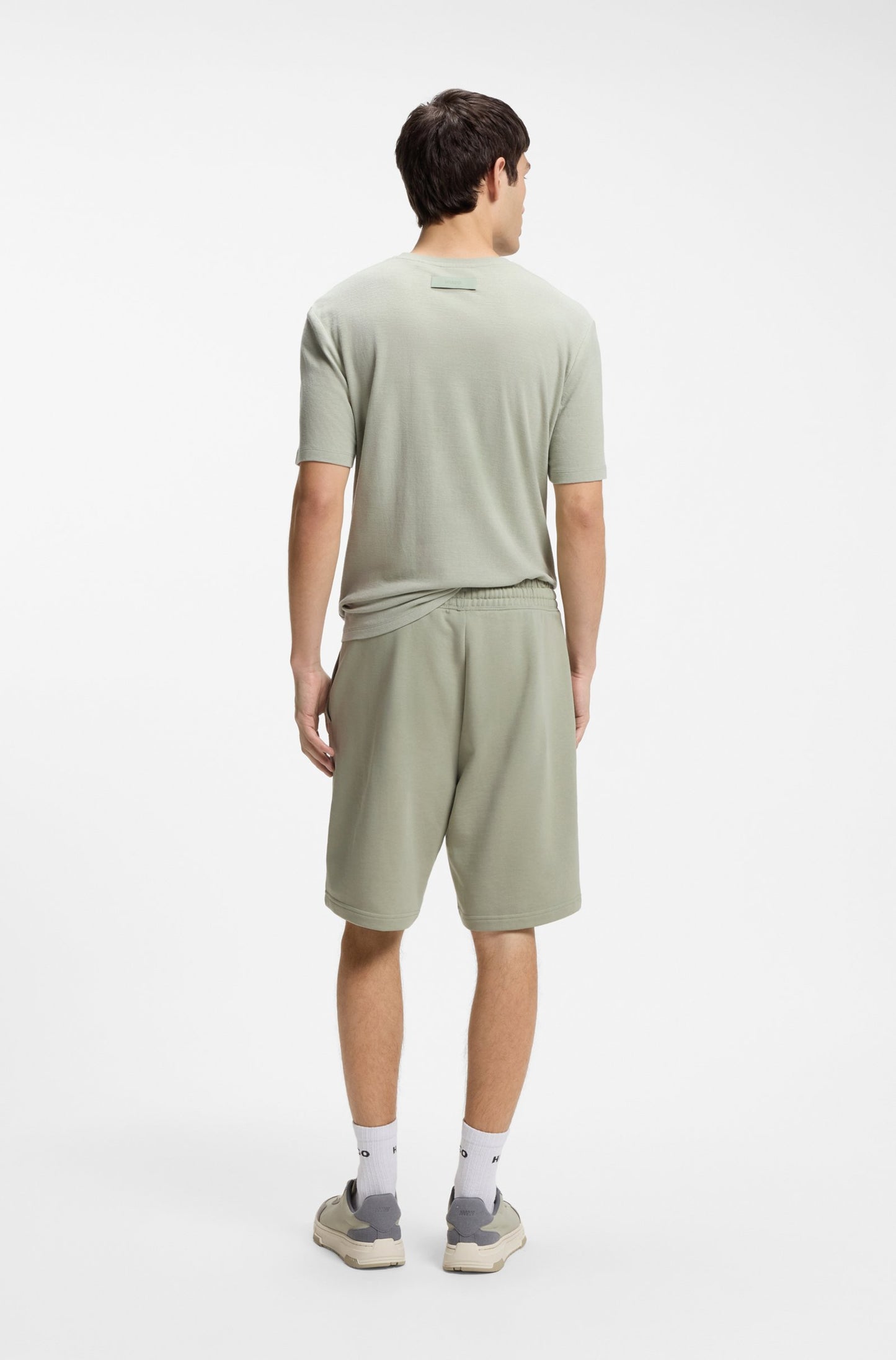 Short en molleton de coton avec logo imprimé