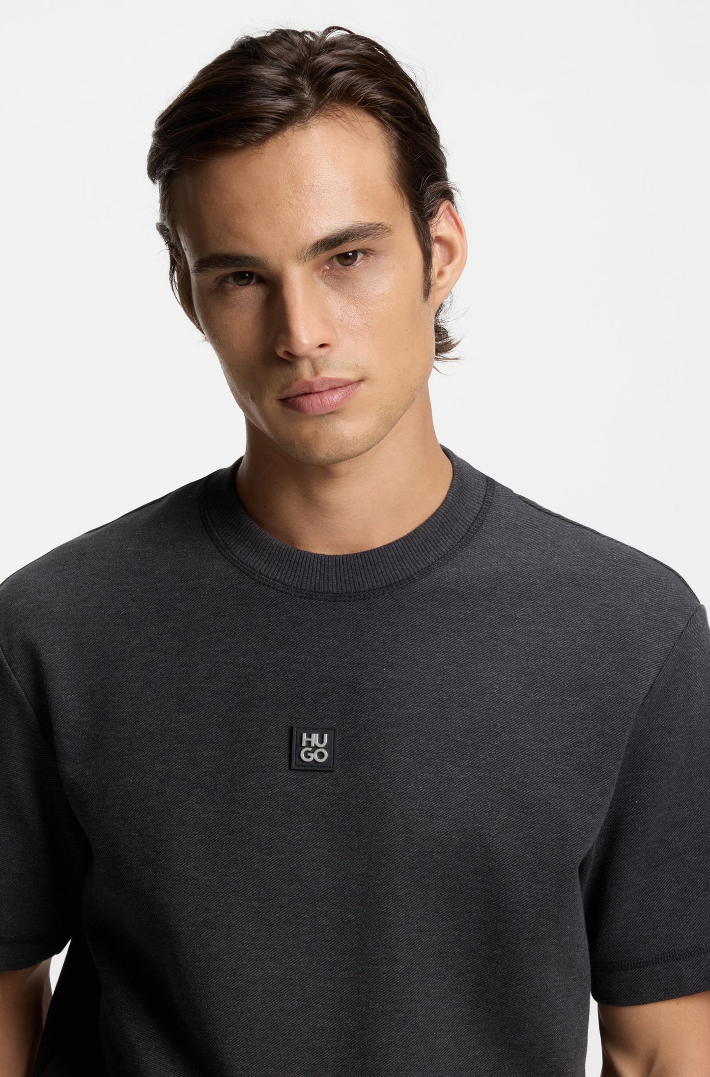 T-shirt en coton mélangé à logo revisité