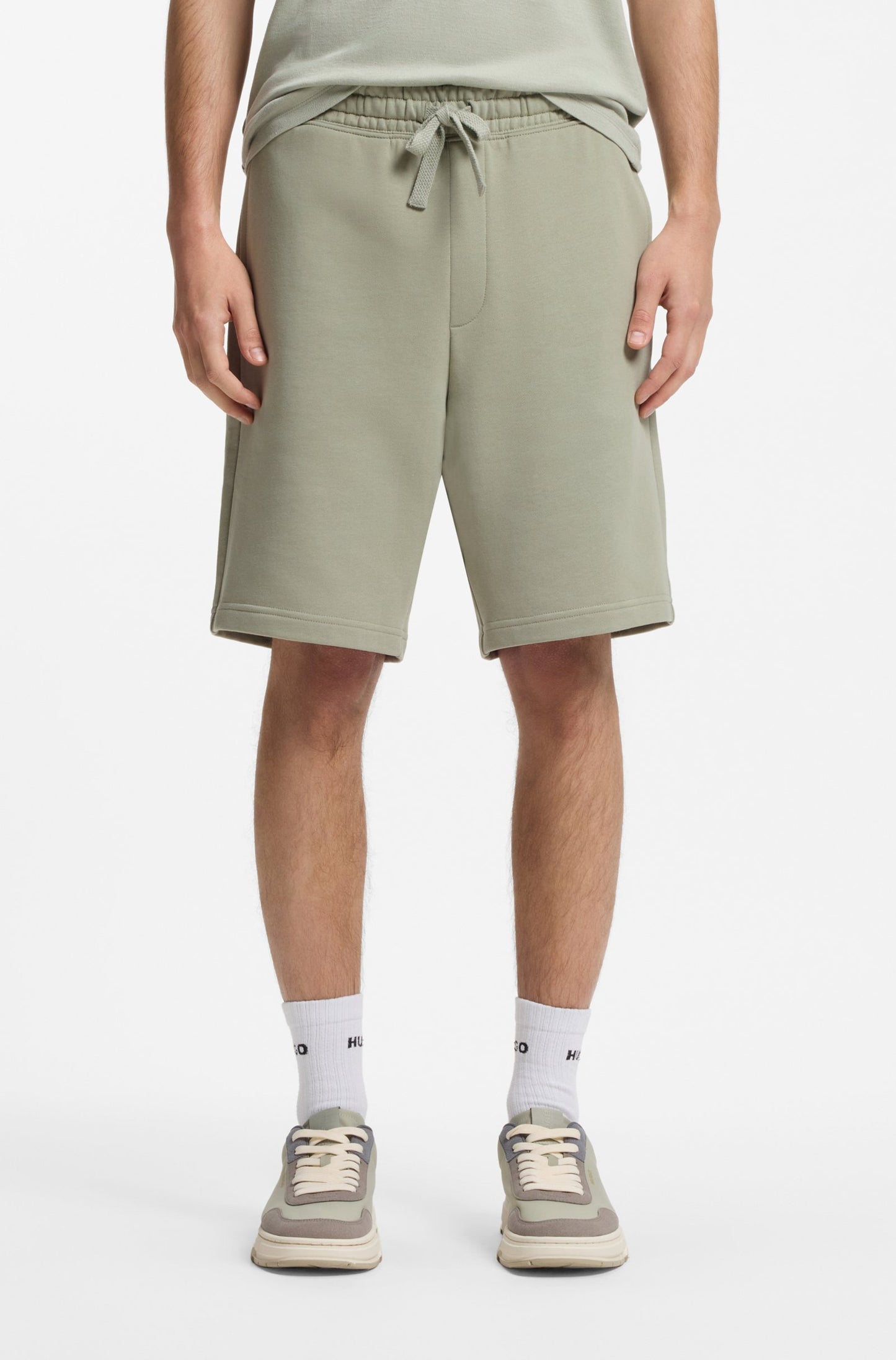 Short en molleton de coton avec logo imprimé