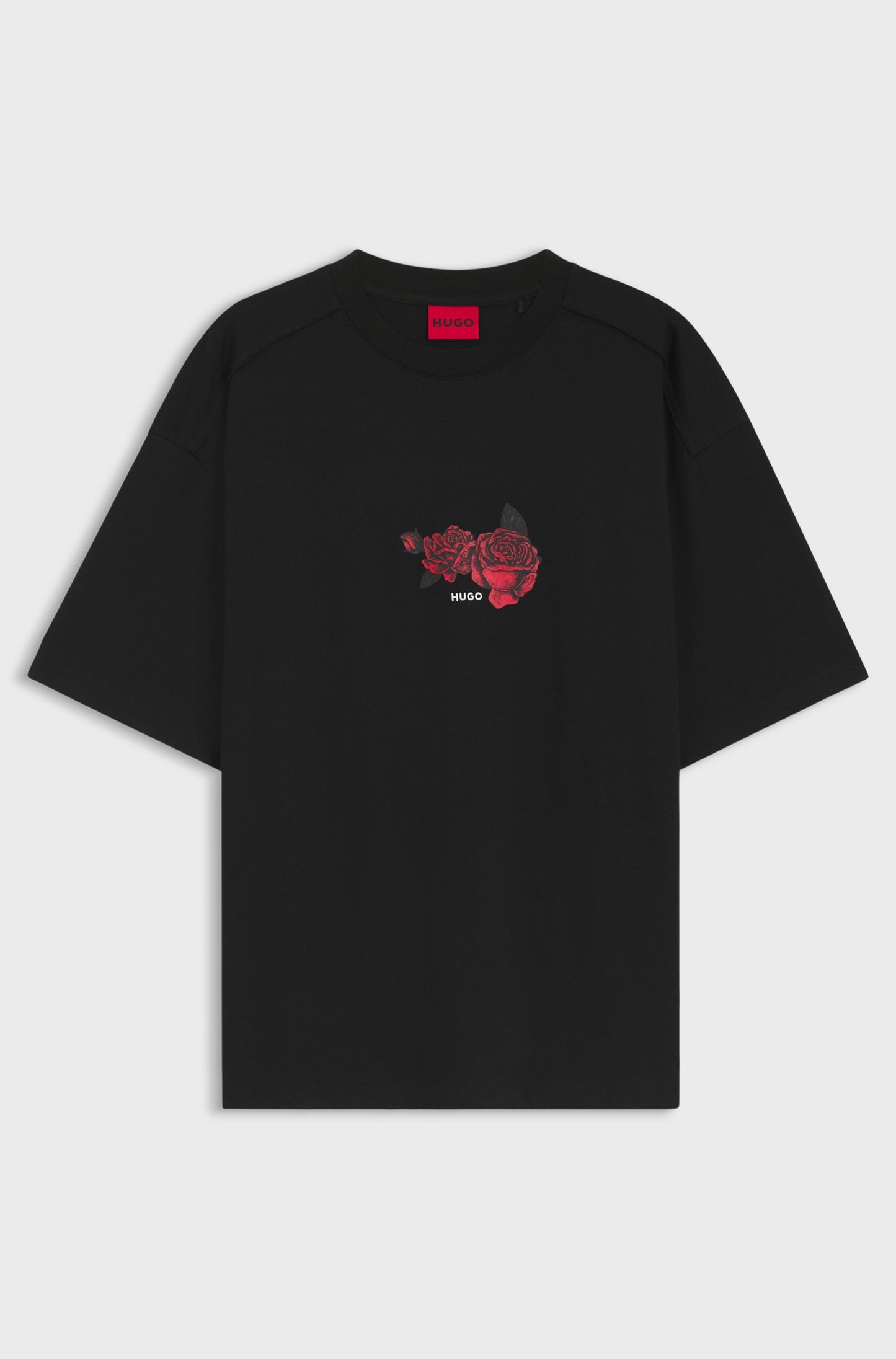 T-shirt Oversized Fit en coton avec motif graphique biker et roses