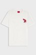 T-shirt en jersey de coton avec graphique de roses et inspiration biker