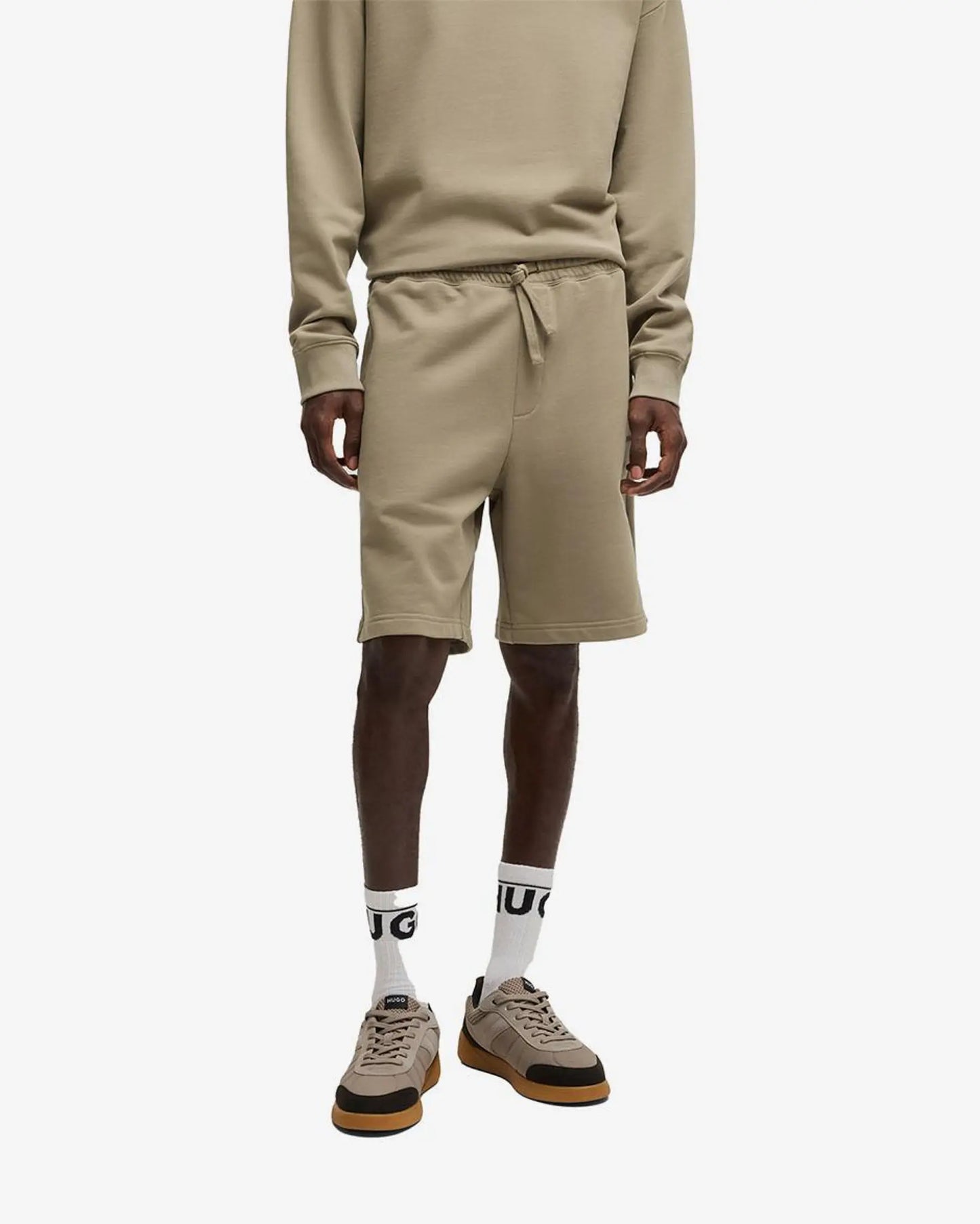 Short en molleton de coton avec logo imprimé