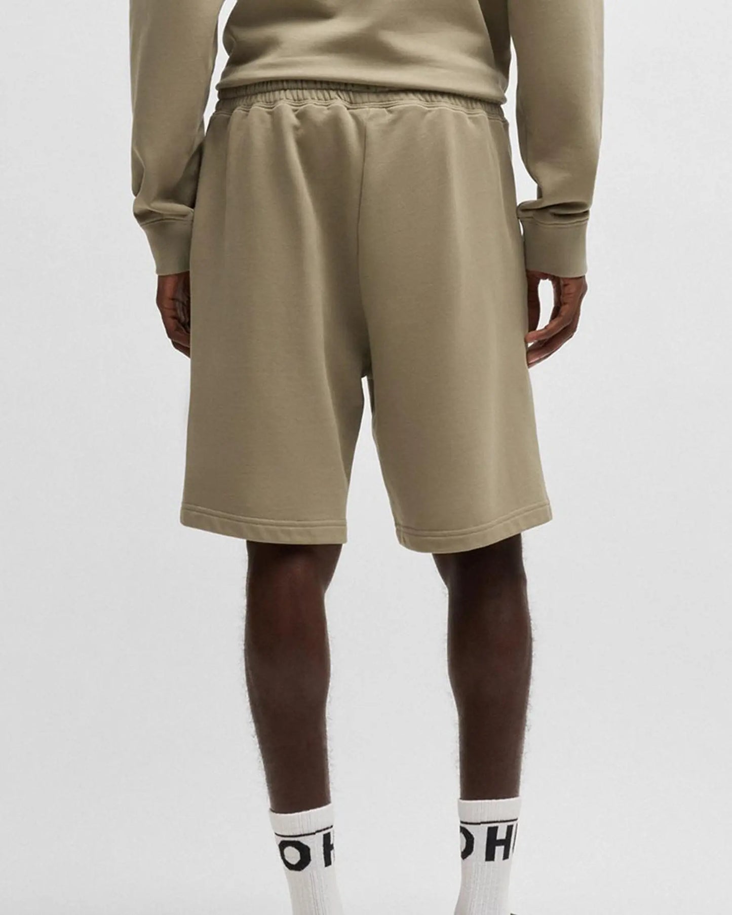 Short en molleton de coton avec logo imprimé
