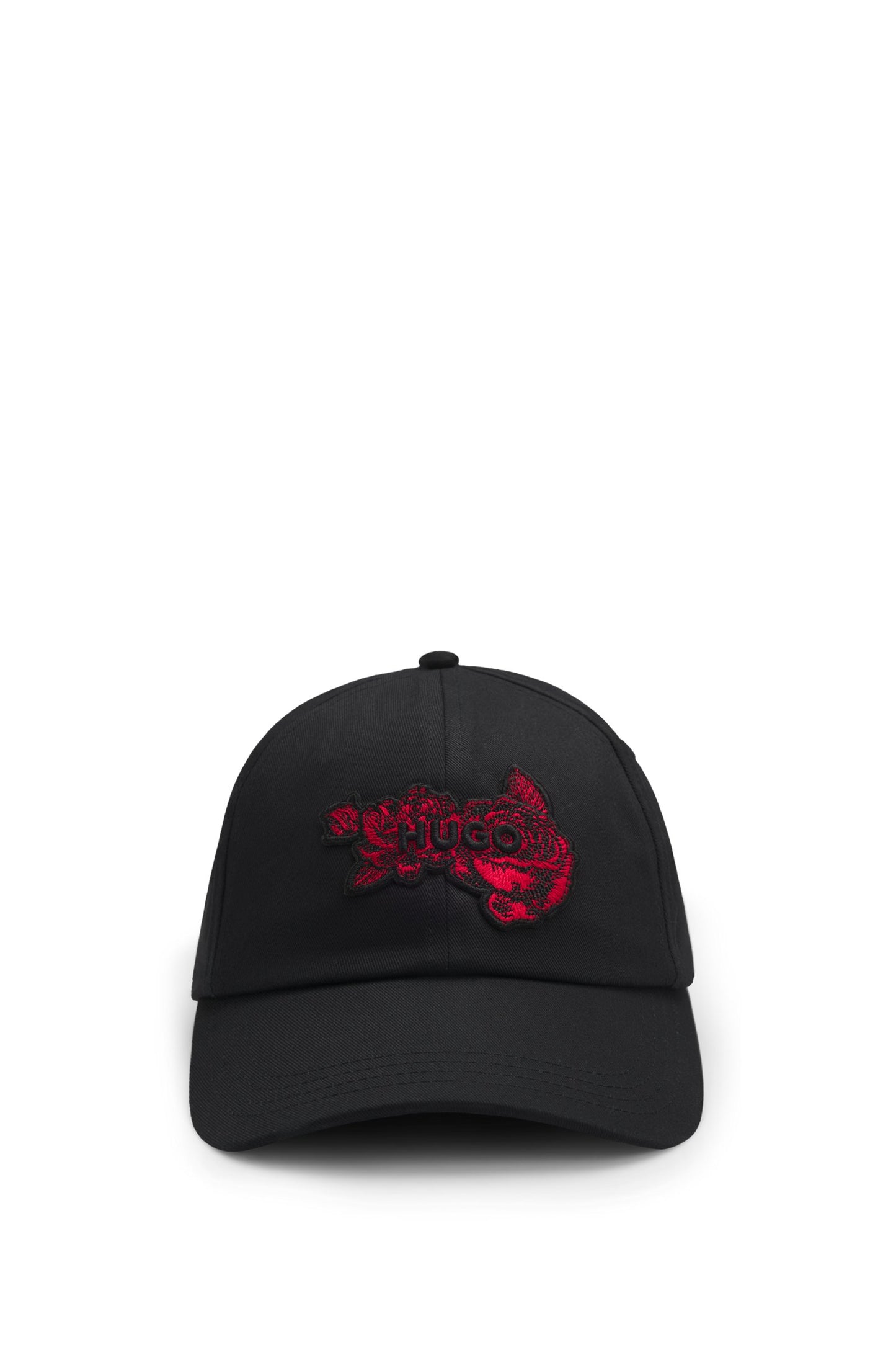 Casquette en twill de coton avec détails patch logo