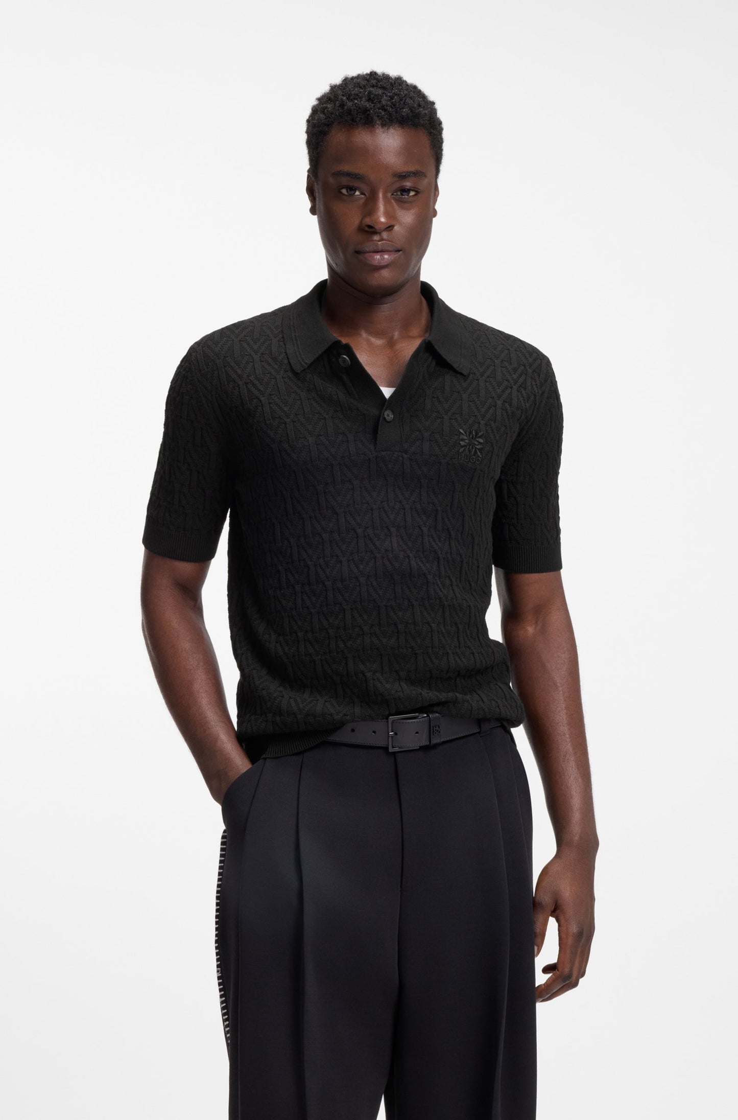 Polo en coton tricoté