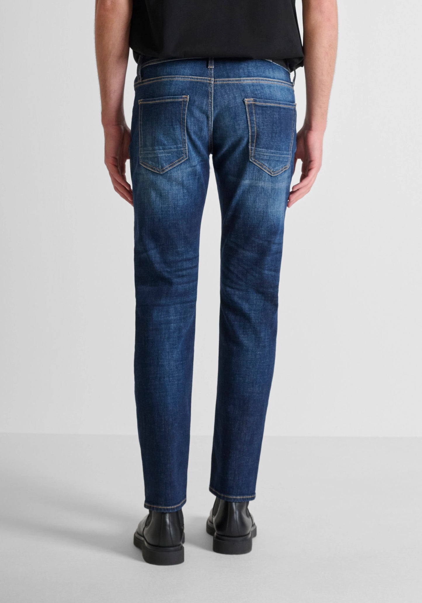 JEANS COMFORT TAPERED FIT « KURT » EN DENIM BLEU FONCÉ