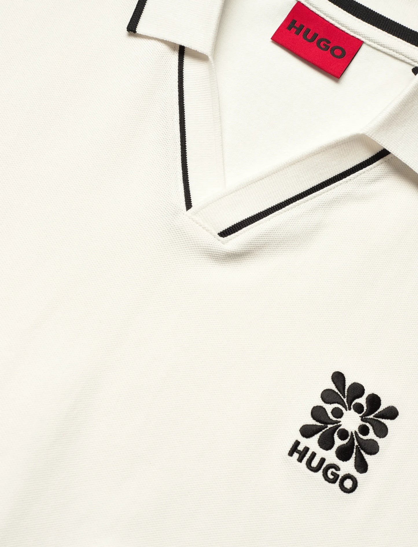 Polo à col Johnny avec logo brodé