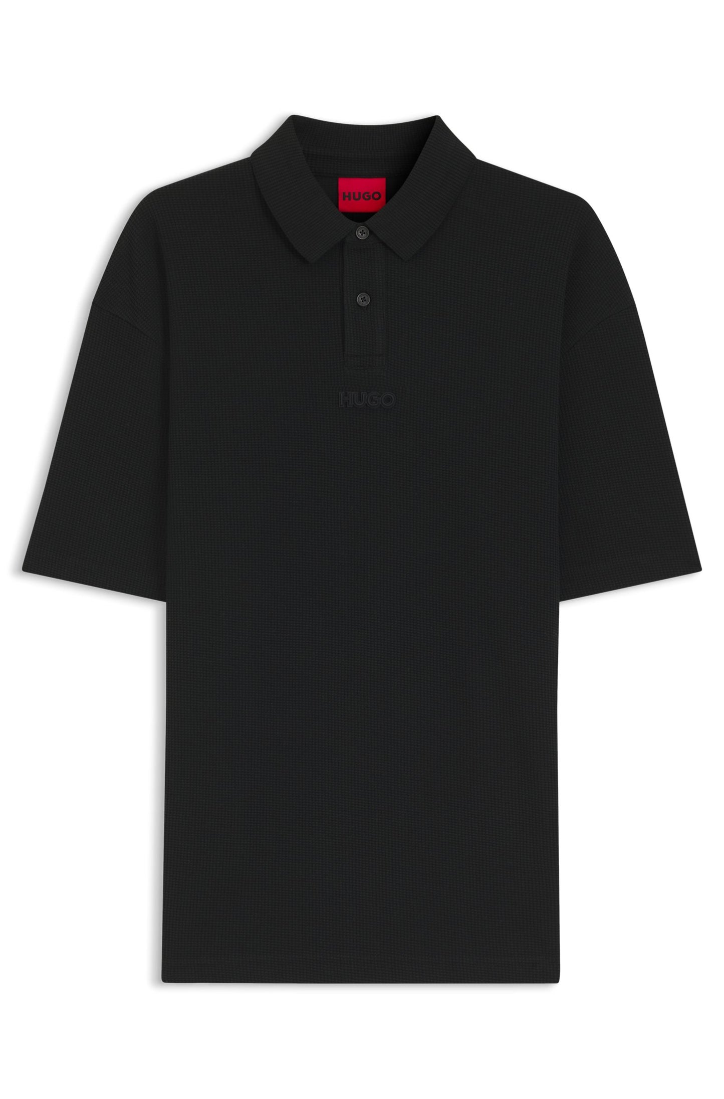 Polo en coton à la structure gaufrée