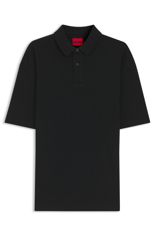 Polo en coton à la structure gaufrée