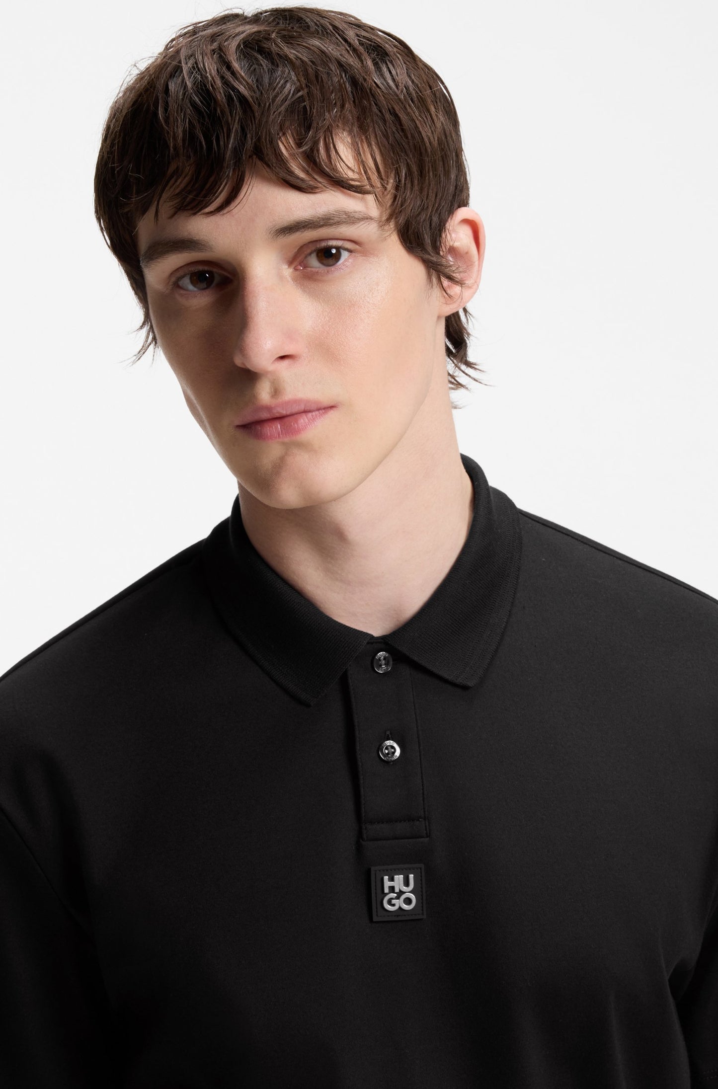 Polo en coton interlock avec logo revisité