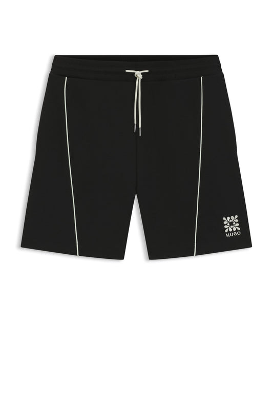 Short en coton mélangé avec logo brodé