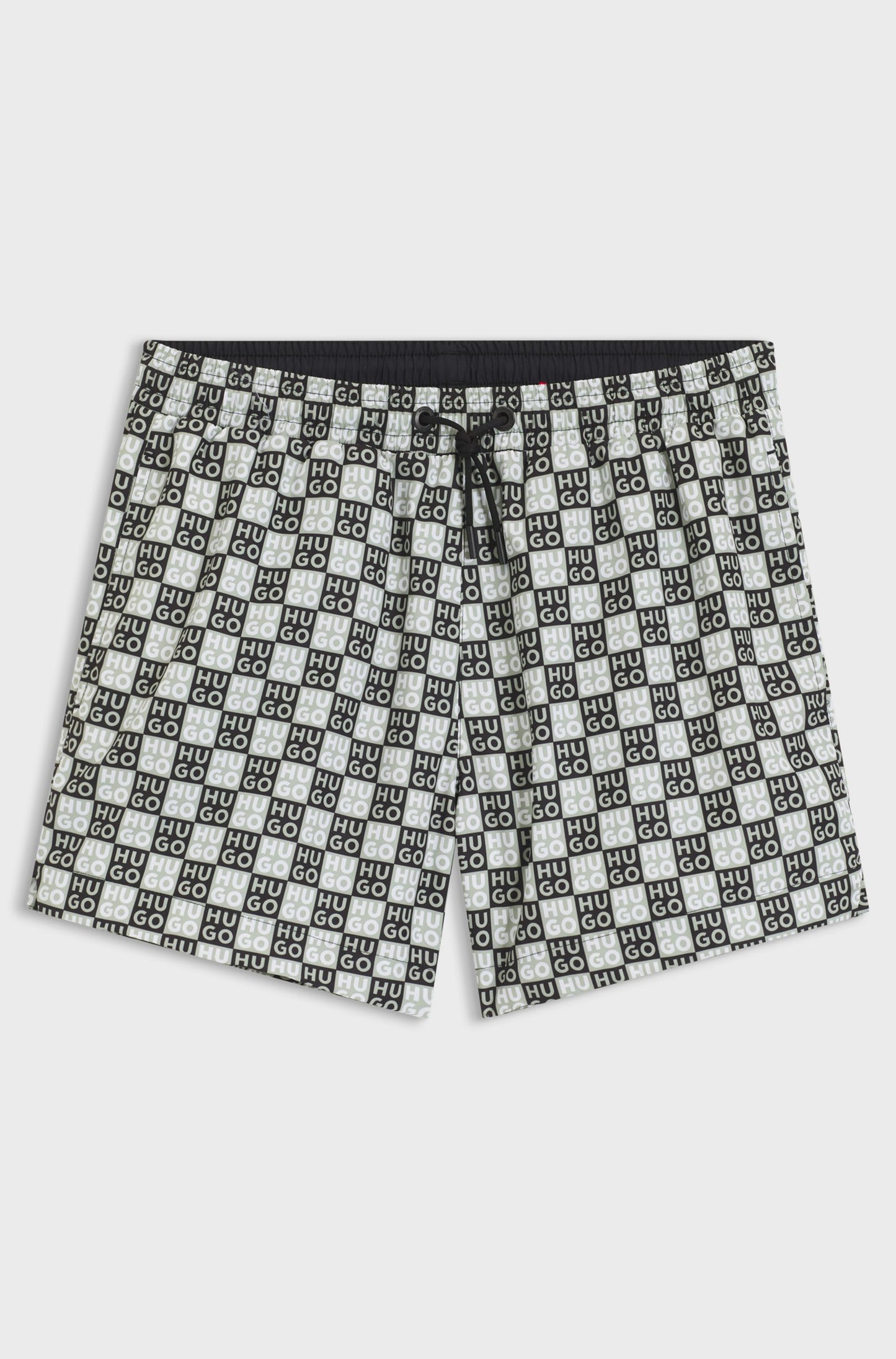 Short de bain à séchage rapide et imprimé à carreaux à logo empilé