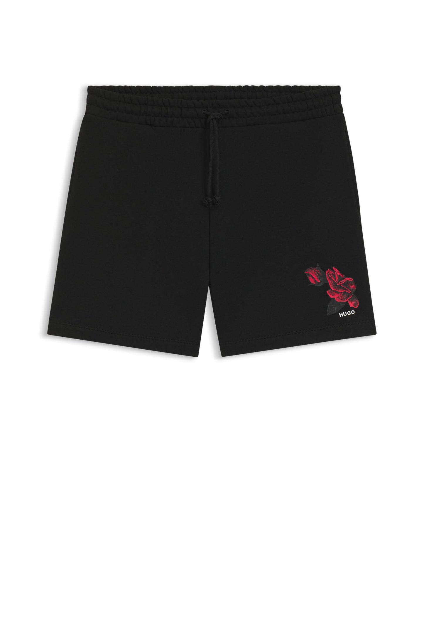 Short Relaxed Fit en coton avec motif graphique biker et roses