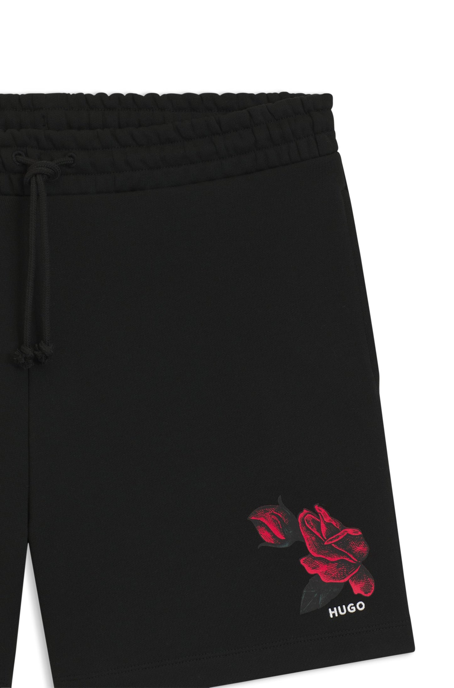 Short Relaxed Fit en coton avec motif graphique biker et roses