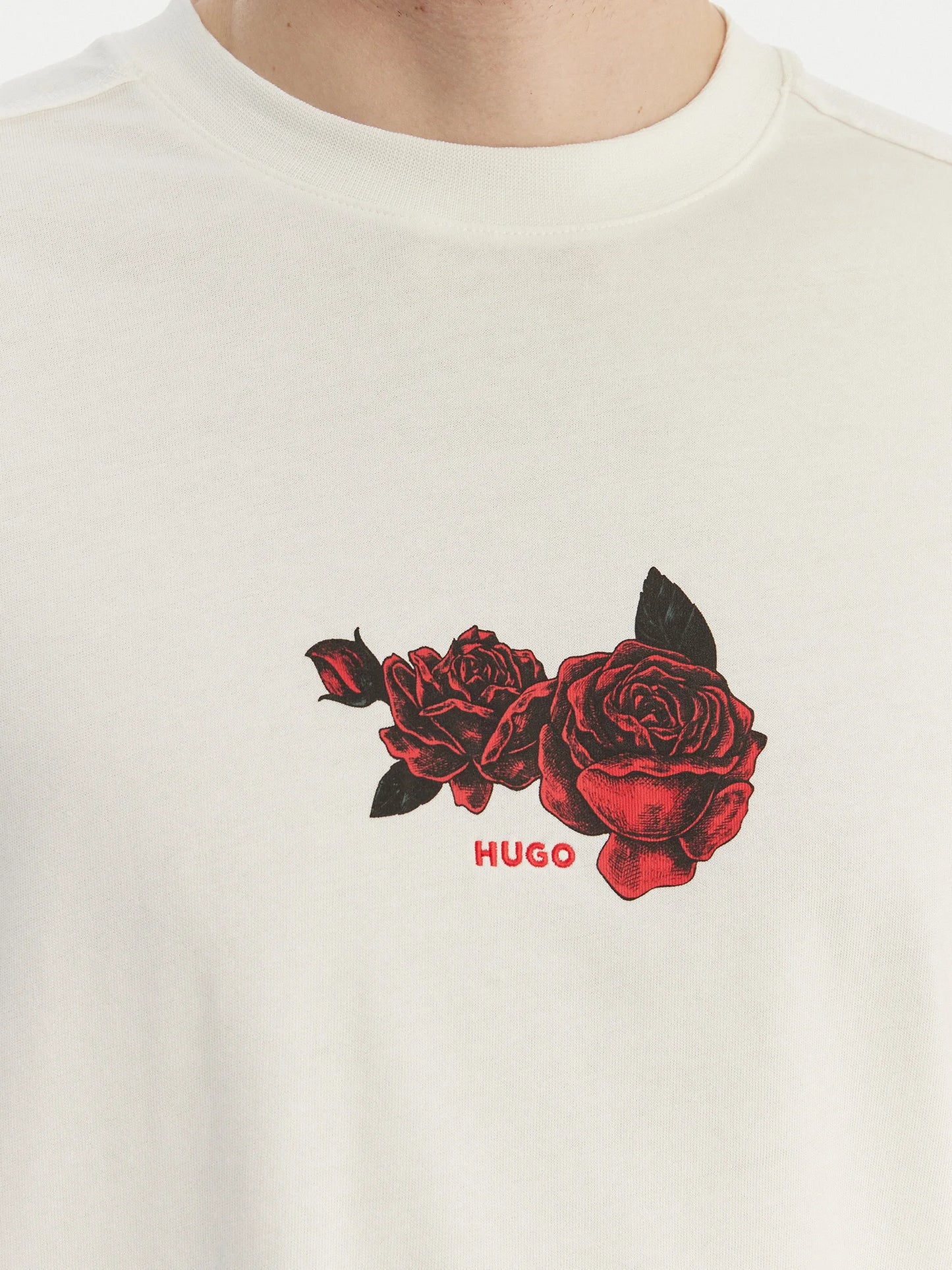 T-shirt Oversized Fit en coton avec motif graphique biker et roses