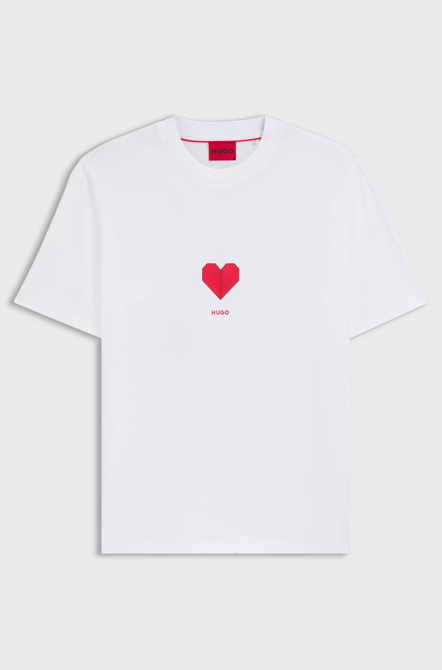 T-shirt en jersey unisexe de coton à imprimé cœur origami