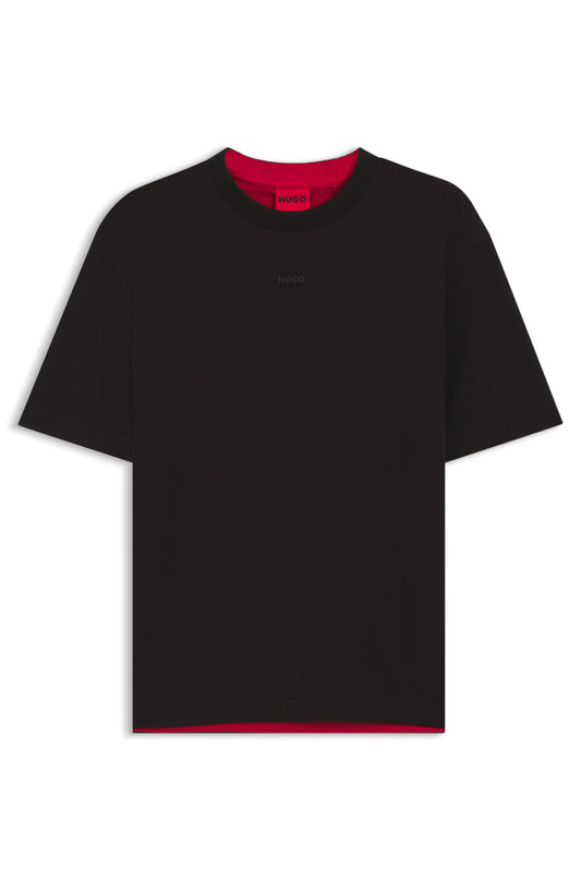 T-shirt décontracté en coton stretch avec intérieur contrasté
