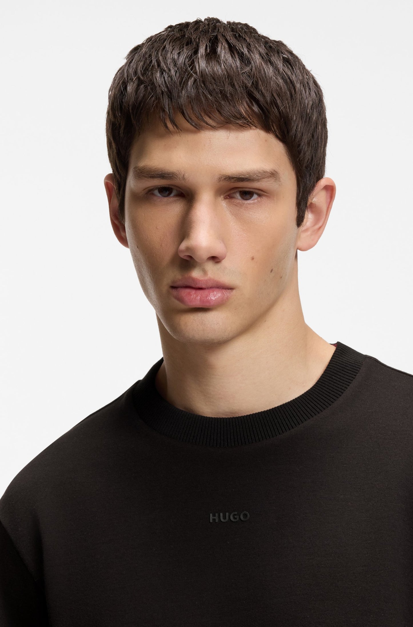 T-shirt décontracté en coton stretch avec intérieur contrasté