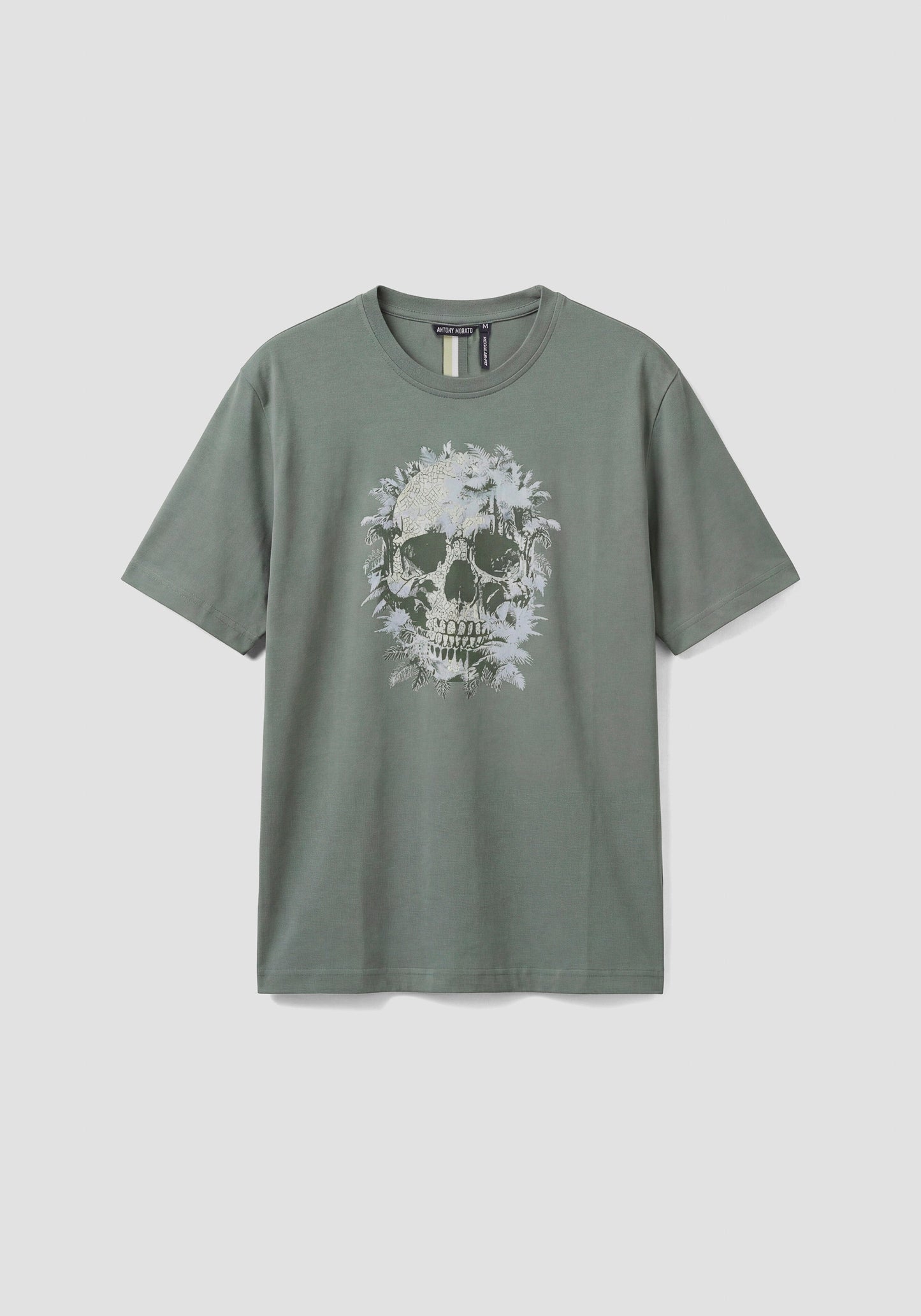 T-SHIRT REGULAR FIT EN JERSEY DE COTON AVEC IMPRIMÉ TÊTE DE MORT